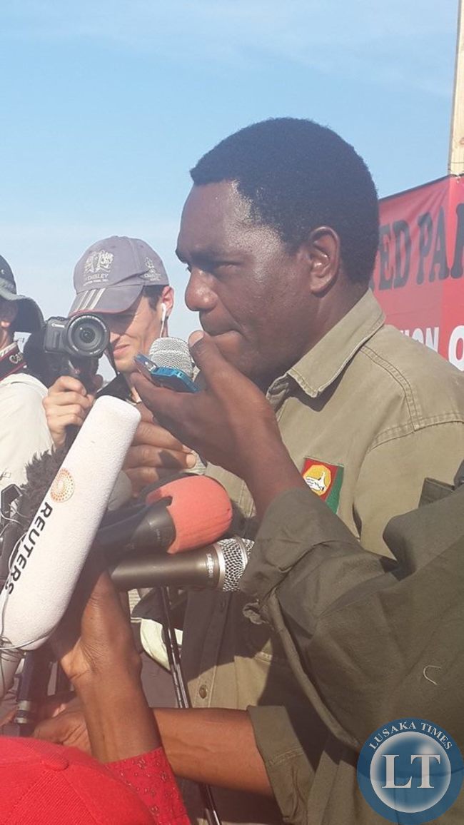 HH speaking at the UPND rally