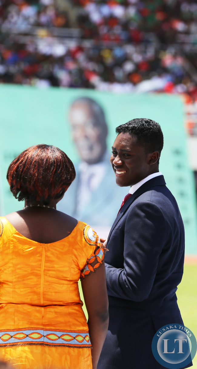 President Sata Son Gerald during the Mass of the Late President.