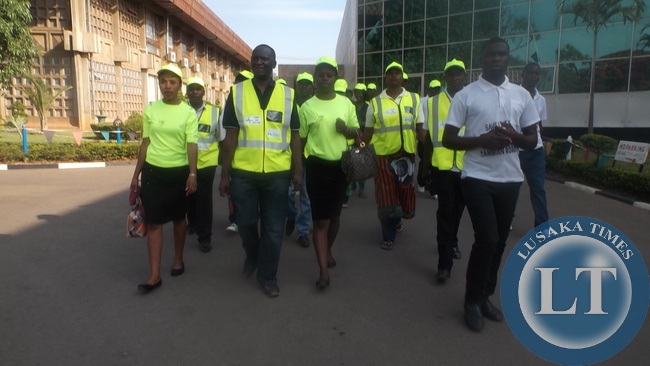 Trusts Chairman Daniel Mwamba led Trust's Members at Mulungushi after body viewing of the Late President