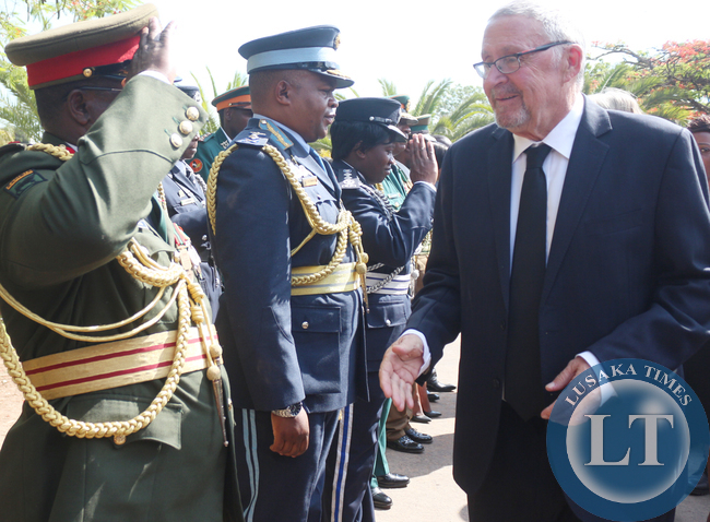 Acting President Guy Scott with Defence Force Chiefs during the Kariba Tragedy memorial service