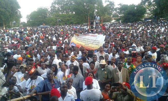 Crowd at UPND Kitwe Rally