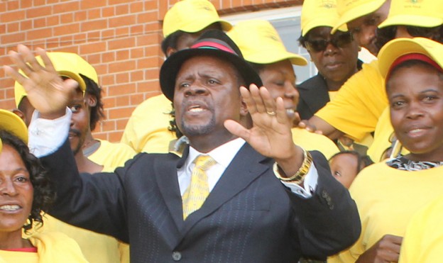 Dan Pule with his supporters