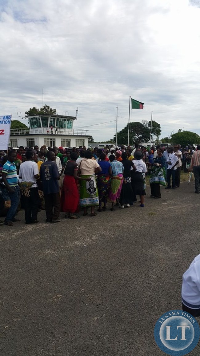 PF supporters waiting for Edgar Lungu