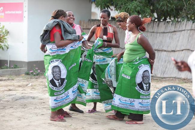 PF supporters waiting for Edgar Lungu