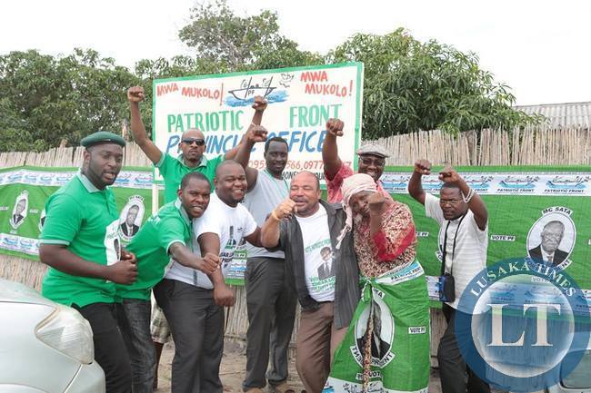 PF supporters waiting for Edgar Lungu