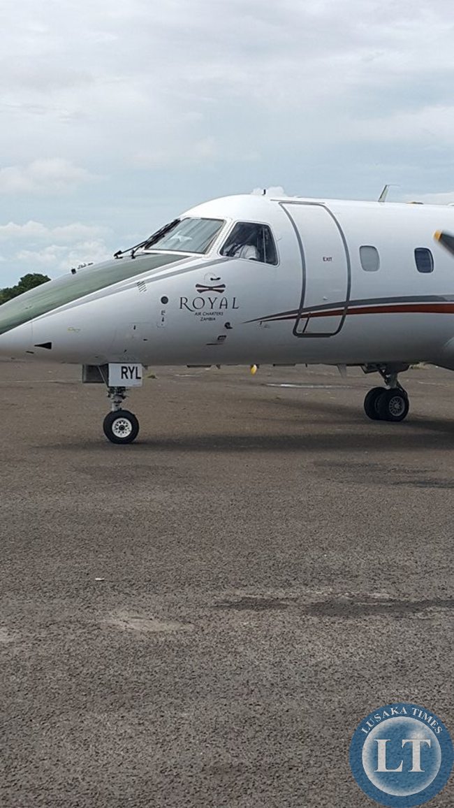 Private Jet with Edgar Lungu lands in Mongu