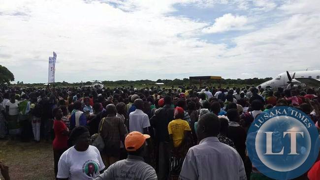 PF supporters waiting for Edgar Lungu