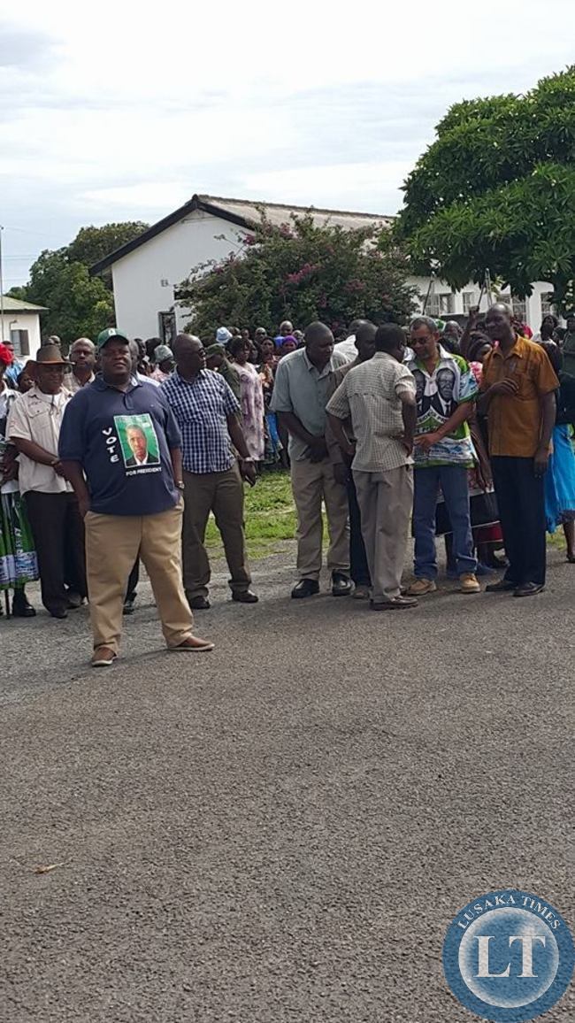 PF supporters waiting for Edgar Lungu