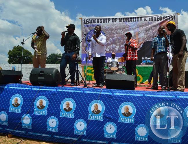 Gospel artistes at the rally