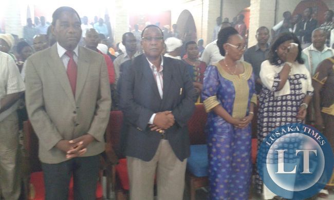 HH's entourage attending a church service at Kasama Cathedral with GBM in attendance