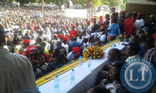 Crowd at UPND Kitwe Rally