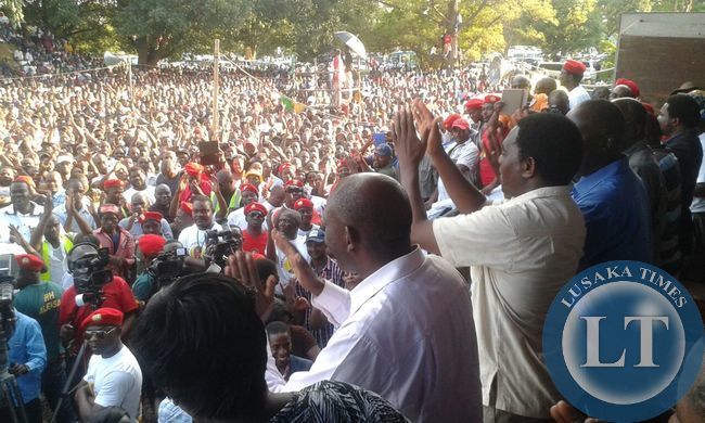 Crowd at UPND Kitwe Rally