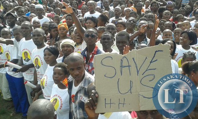 Crowds at Mufulira rally this afternoon