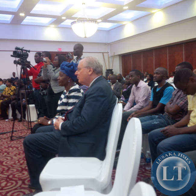 Part of the audience that gathered to listen to the debate that never was