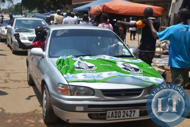 PATRIOTIC FRONT (PF) in Kitwe district show solidarity for Edgar Lungu as they launch campaign along town center