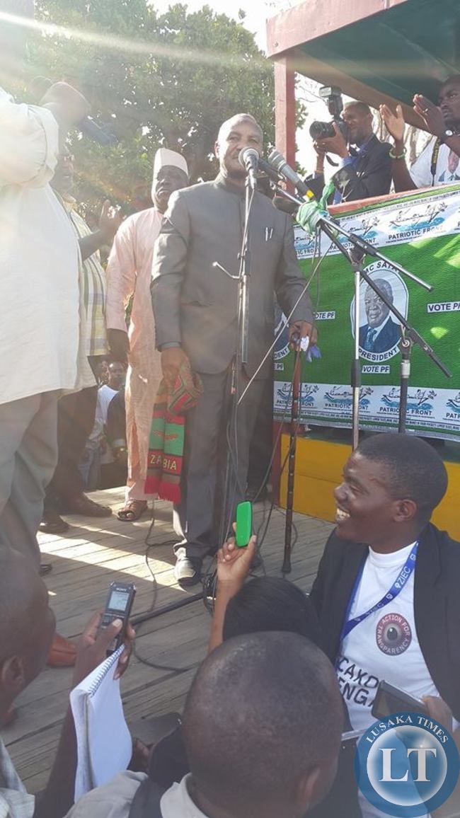Former Vice President Lupando Mwape at the Edgar Lungu campaign