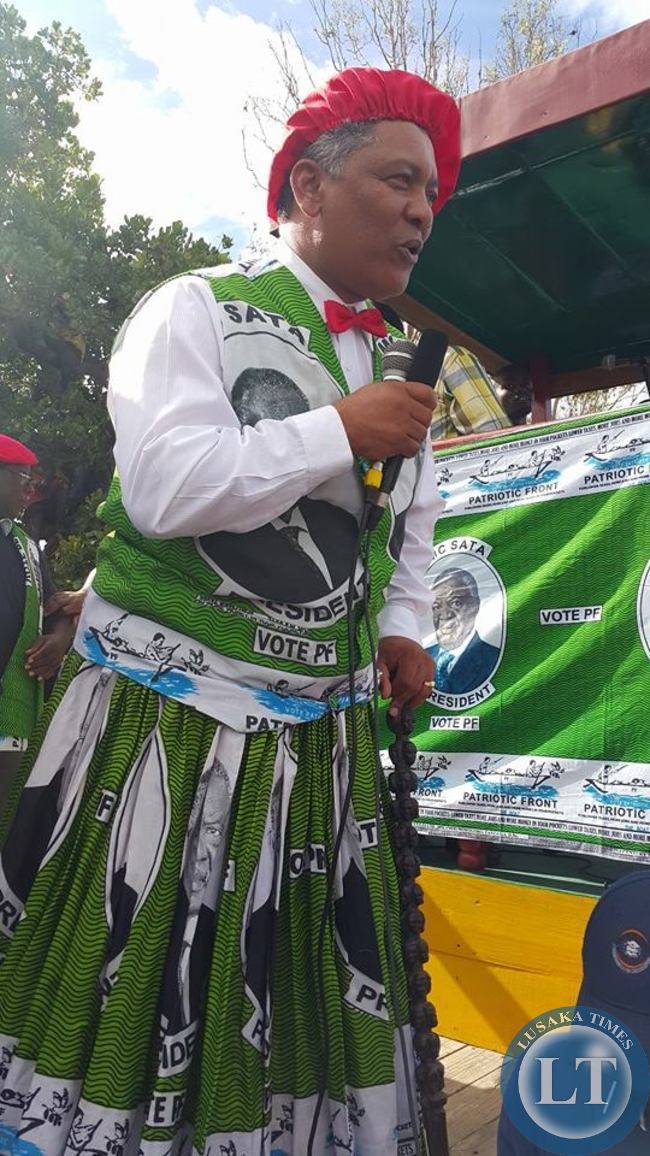 Given Lubinda addressing the crowd