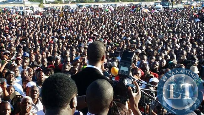 Edgar Lungu addressing the Mandevu rally