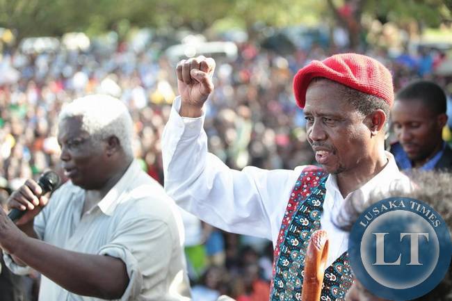 Edgar Lungu at the Mongu rally