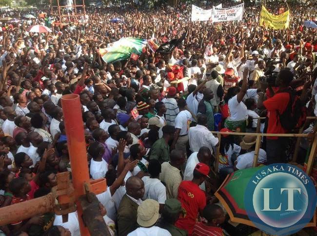 Crowd at UPND Kitwe Rally