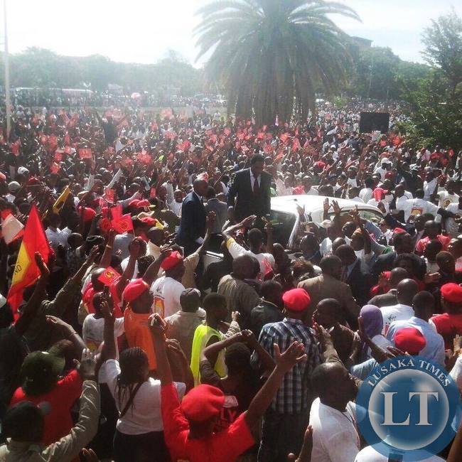 Hakainde Hichilema at the High Court in Lusaka