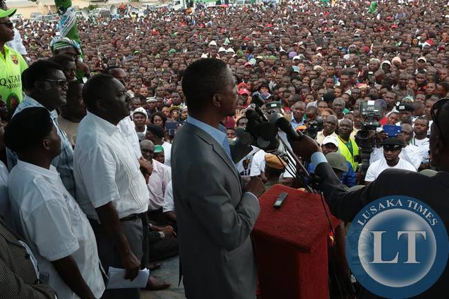 Edgar Lungu Addressing the Kabwe rally