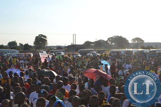 MOVEMENT for Multiparty Democracy (MMD) members showing support to the party during a rally in Kitwe