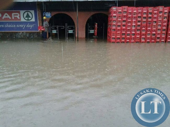 Flooded Streets of Lusaka due to heavy rains