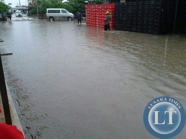 Flooded Streets of Lusaka due to heavy rains