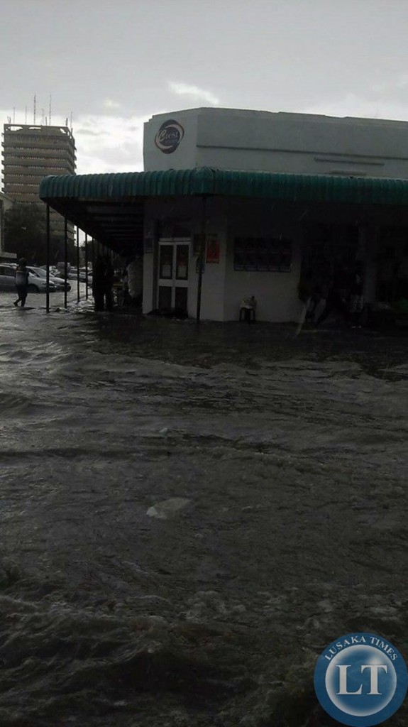 Flooded Streets of Lusaka due to heavy rains