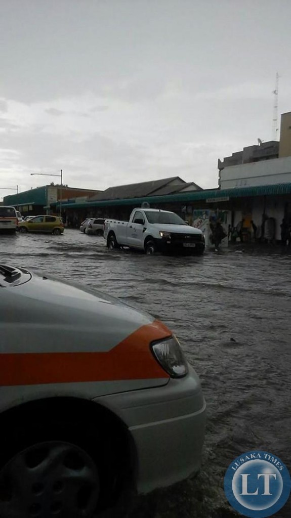 Flooded Streets of Lusaka due to heavy rains