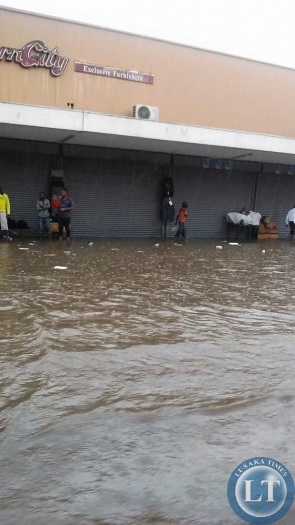 Flooded Streets of Lusaka due to heavy rains