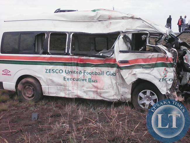The Minibus in which three national teams players were travelling in