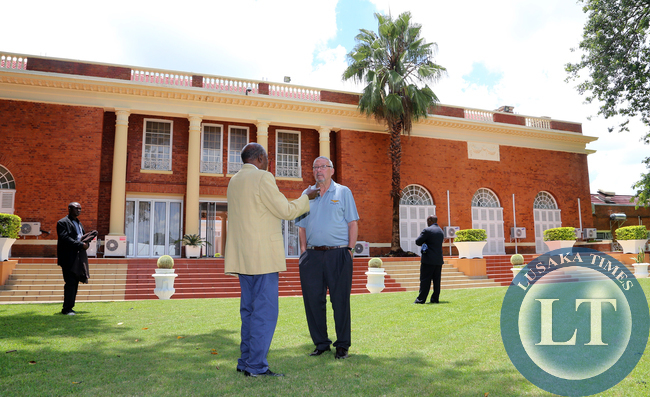 Dr Guy Scott with Finance Minister Mr Chikwanda State house Golf Tournment on Sunday -Picture y Eddie Mwanaleza.