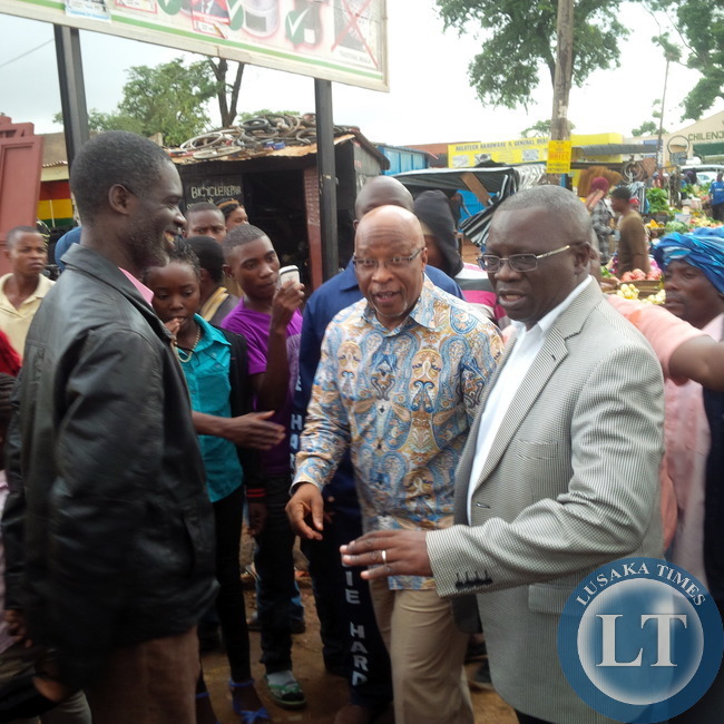 Dr Mumba tours Chilenje Market in Lusaka