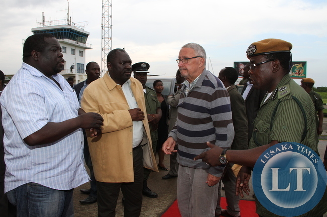Dr Scott with Kambwili and Davies Chama