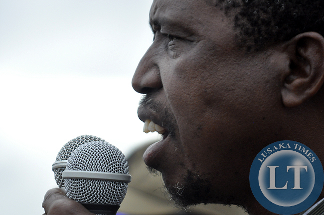 Edgar Lungu speaking during a rally in Katete