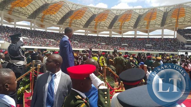 President Edgar Lungu at the Heroes Stadium