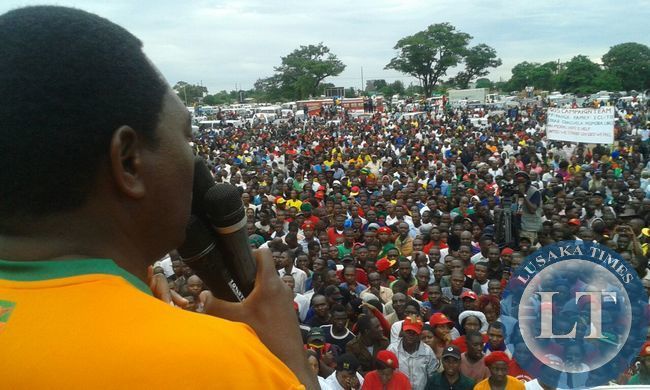 HH addressing the rally at Woodlands Stadium