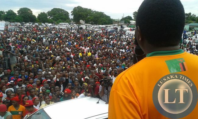 HH addressing the rally at Woodlands Stadium