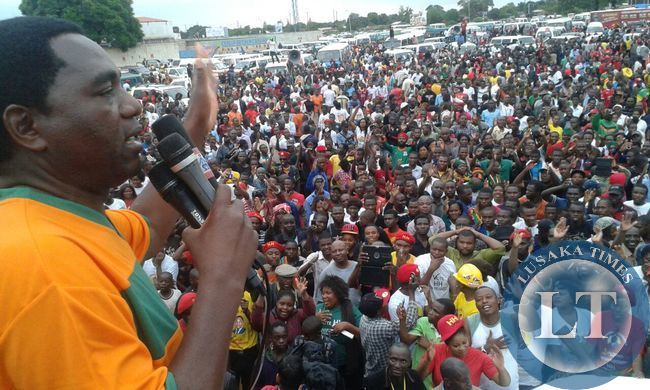 HH addressing the rally at Woodlands Stadium