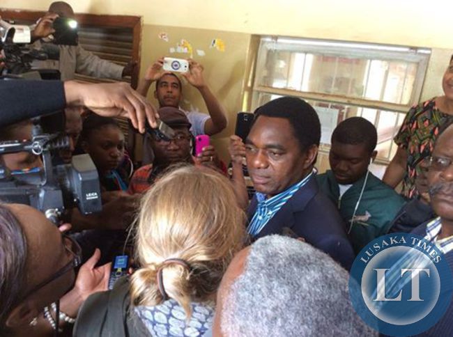HH speaking to Journalists just before casting his vote