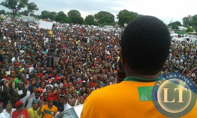 HH addressing the rally at Woodlands Stadium