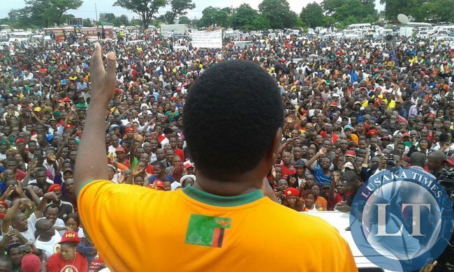 HH addressing the rally at Woodlands Stadium