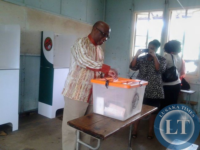 Nevers Mumba casting his vote