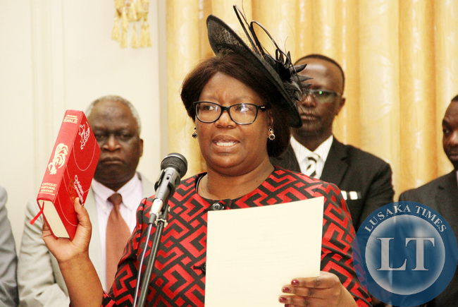 Sylvia Chalikosa 882 Zambia's High Commissioner to Namibia Sylvia Chalikosa during the Swearing-in-Ceremony at State House in Lusaka on January 28,2015 -Picture by THOMAS NSAMA
