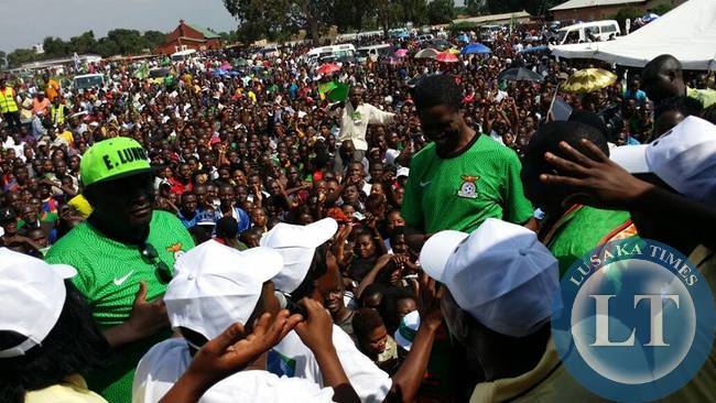 dgar Lungu addressing the Kitwe Rally