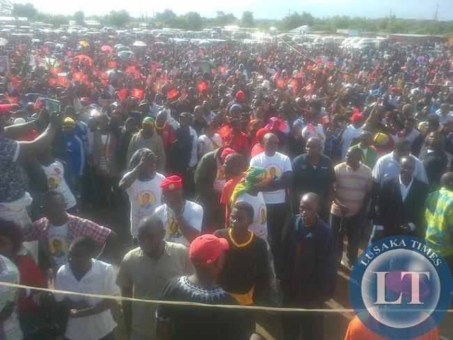 Part of the crowd at Mtendere UPND rally