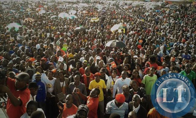 Part of the crowd at Mtendere UPND rally