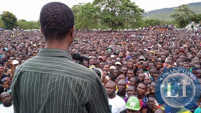 Edgar Lungu addressing the crowd
